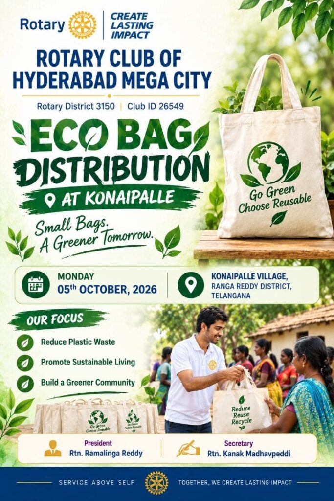 Eco Bag Distribution – Rotary Club of Hyderabad Mega City